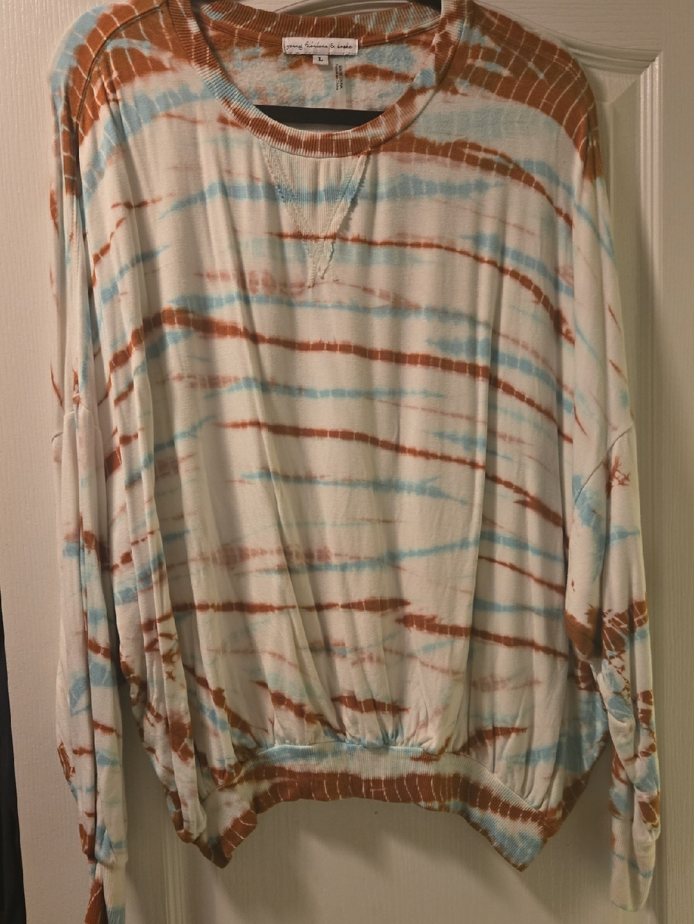 ( Young Fabulous & Broke) Tie-Dye  in Cream, Brown & Light Blue